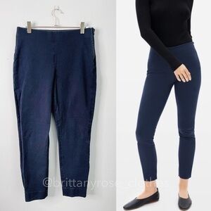 EVERLANE The Side-Zip Stretch Cotton Pant in Navy